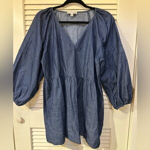 Pintuck blue blouse